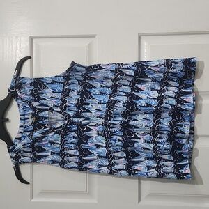 LILLY PULITZER LOW TIDE NAVY SAILS AND STRIPES DEV TOP XS